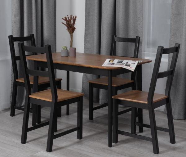 Стол Соната Люкс/ Sonata Lux table, 120х75х73 см массив сосны, антик/черный, 120х75х73 см_6