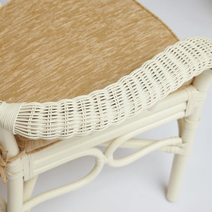 Комплект обеденный ANDREA GRAND (стол со стеклом+6 кресел+ подушки) TCH White (белый), Ткань рубчик, цвет кремовый_12