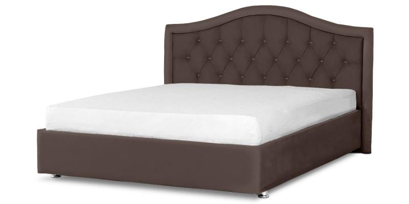 Мягкая интерьерная кровать "Калининград" с подъемным механизмом Материал фасада: Экокожа; Спальное место: 1600х2000 мм; Цвет фасада: Коричневый; Цвет корпуса: Коричневый _0