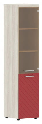 Шкаф колонка комбинированная с топом (правый) Torr LUX TLHC 42.2 R Сосна Эдмонд Красный_0
