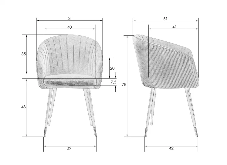 Стул обеденный DOBRIN MARY Серо-голубой велюр 1922-6_9