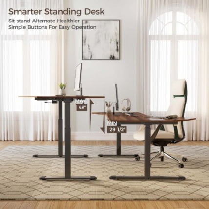 Стол компьютерный с электроприводом Eureka ERK-EDI-FS-WN (Fan shaped), орех_4