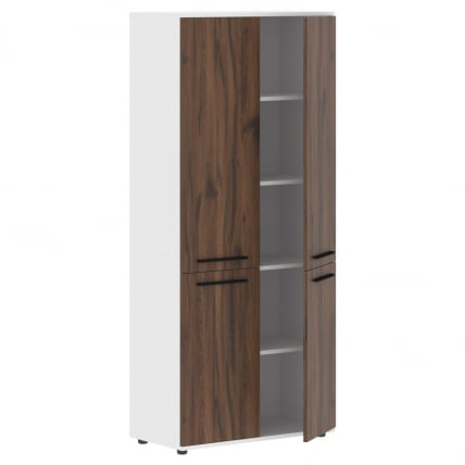 Шкаф с глухими средними и малыми дверьми ЕДИС ЕХCС 85.3 Дуб Денвер темный Черный Белый / EDIS EHCS_1