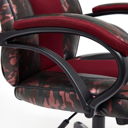 Кресло RACER GT MILITARY кож/зам/ткань, розовый/бордо, TW 13_11