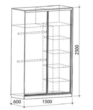 Шкаф-купе Гранд 2-600 Венге / Коричневый_3