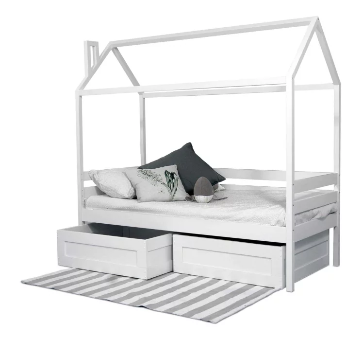Кровать-домик RooRoom кд-11 c ящиками Белый_0