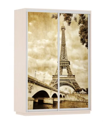 Шкаф-купе двухдверный Экспресс Дуо 1600х2400h Париж/Дуб молочный_0