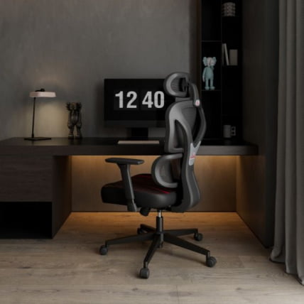 Эргономичное компьютерное кресло (для геймеров) Eureka Norn, Red_14