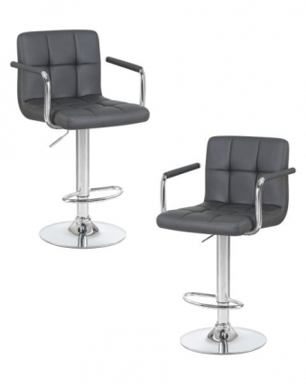 Стул барный DOBRIN KRUGER ARM (серый) 2 шт_0