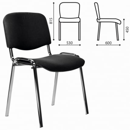 Стул STAFF Iso Lite CF-008, хром, ткань черная (С-11)_0