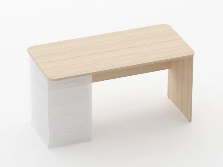 Стол прямой под встроенную тумбу Glassy 1.101.14Л Дуб молочный_0