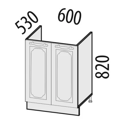 Стол под мойку Милана 23.50 Сосна Астрид/Ваниль_1