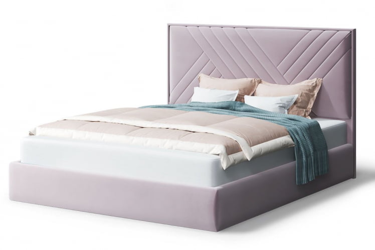 Кровать МИРА 2000*1800мм (без опор), велюр НЕО 15 (лиловый), (б/основания, б/матраса) / NEO_0