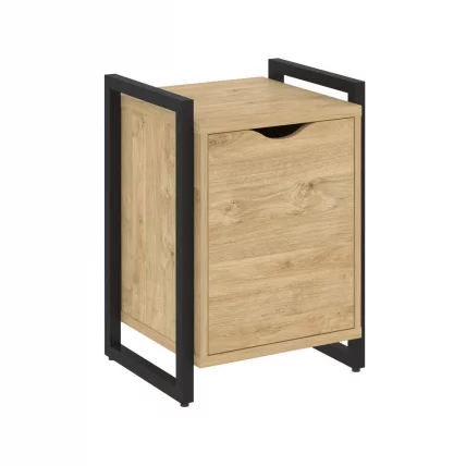 Тумба на регулируемых опорах с распашным фасадом LOFT VR.L-T2.O Металл черный Тиквуд светлый_0