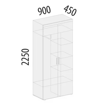Шкаф для одежды с полками и штангой Тиффани 47.02.1 Сосна Астрид Мелинга_3