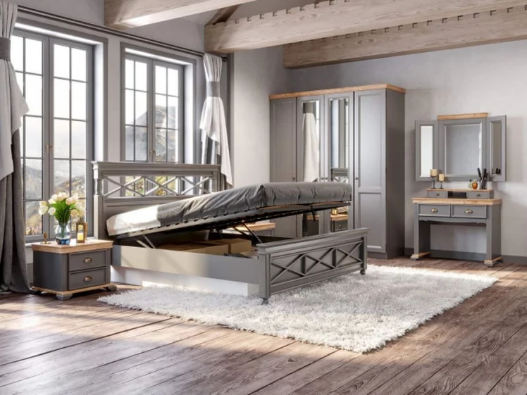 Стол туалетный Амели с зеркалом Оникс серый_4