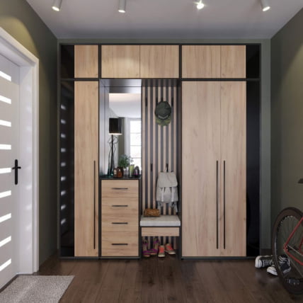 Антресоль Неаполь ЛД 134.060.000 Черный Дуб Золотой_2