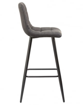 Стул барный ДОБРИН НИCОЛЕ (черные матовые ножки, серая антрацитовая винтажная экокожа (РУ-08)) 2 шт / DOBRIN NICOLE (RU-08))_3