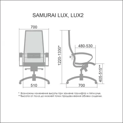 Кресло руководителя Samurai Lux 2 Темно-коричневый_4