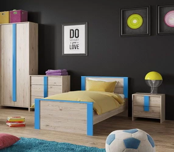 Кровать Скаут 900 дуб бонифаций,софт тач индиго_1