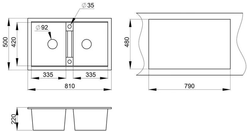 Кухонная мойка GRANULA 8101 Базальт_1