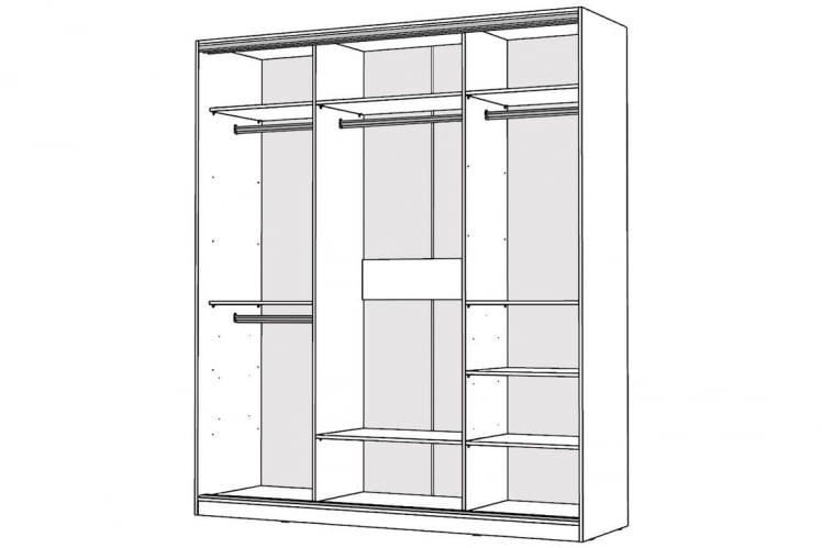 Шкаф-купе 2-х дверный Виктория 2000х584х2300, Белый 20ДЗЗЗДЗЗЗ-ПШШШ-Б 310-1494_1