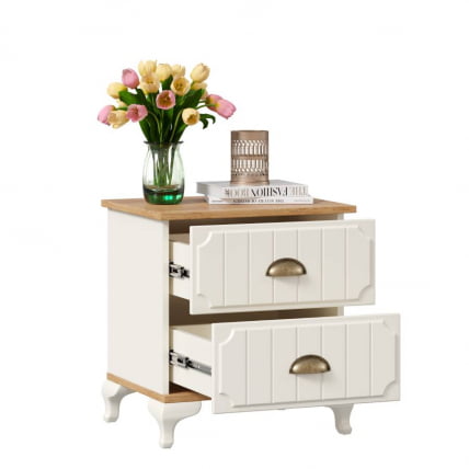 Тумба прикроватная Вилладжио ЛД 680.130.000 Алебастр/Дуб золотой_1