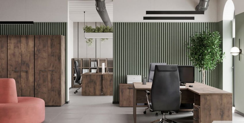 Комплект офисной мебели LEMO №3 Таксония шоколадная Кашемир_3