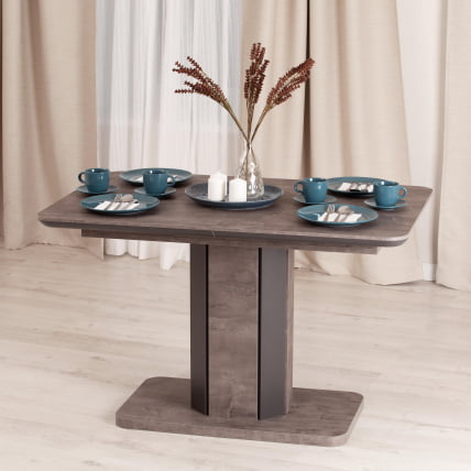 Стол обеденный SKAT ЛДСП/МДФ, 120-160х80х75 см, Оникс/Графит_14