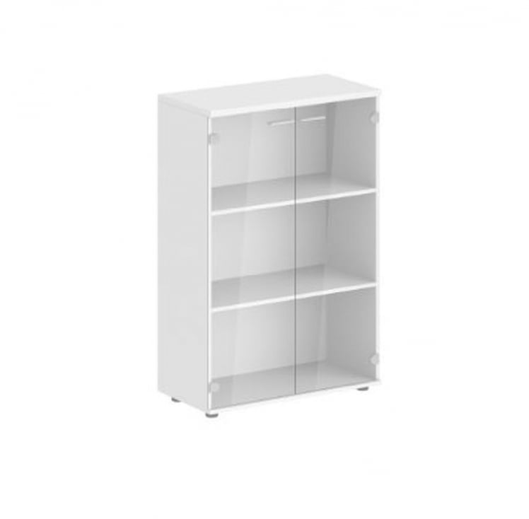 Шкаф средний двухдверный со стеклом Sigma SG.813.WH.GL Белый_0