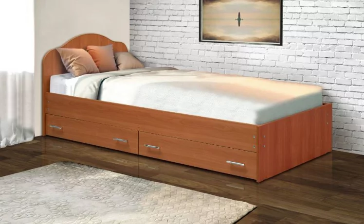 Кровать с ящиками на уголках №3 ЛДСП 900*2000 Ясень Шимо светлый_0