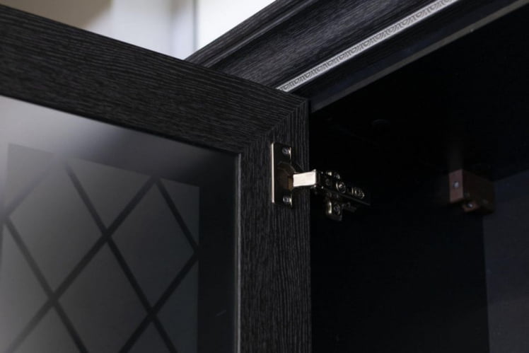 Шкаф кухонный 500 с открытой полкой со стеклом Италия ЛД 275.547.000 Черный Дуб темный_2