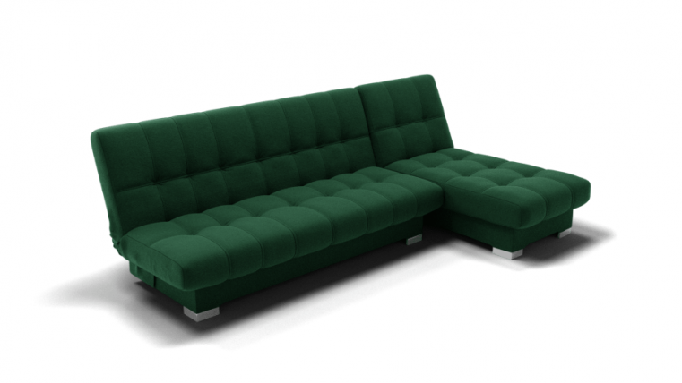 Диван Хьюстон-2 угол левый/правый (ЗР) Цвет фасада: Зеленый; Тип: Левый/правый; Материал фасада: Металл/Велюр_0