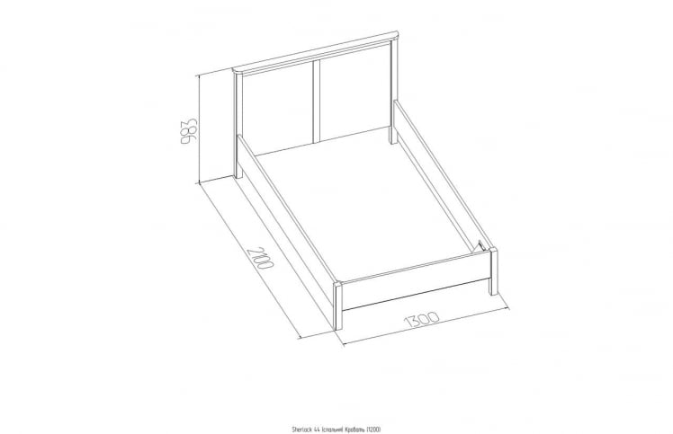 Кровать (1200) Sherlock 44 Орех шоколадный (спальня)_1