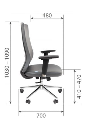 Офисное кресло CHAIRMAN 500 LUX БП экокожа Серый_13