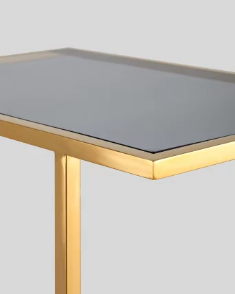 Журнальный столик Бостон 50x32 Золото стекло smoke_2