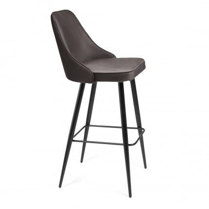 Стул барный KISH (mod. 714) ткань/металл, 50х57х110 см, высота до сиденья 78 см, темно-серый barkhat 14/черный_1