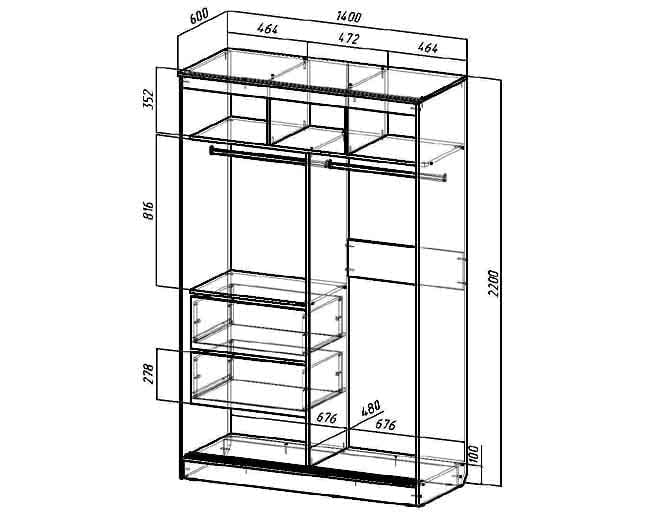 Шкаф-купе Верона 1400 Ясень шимо_1