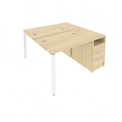 Рабочая станция с опорной тумбой Metal System Б.РС-СТП-2.1 Акация/Белый_0