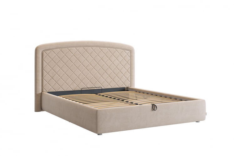 Кровать 1.6 Сильва 2 с подъем. механизмом ZP.KM1.6-18 крем (велюр)_1