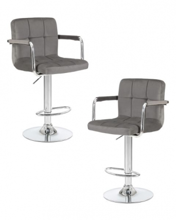 Стул барный DOBRIN KRUGER ARM (серый велюр (MJ9-75)) 2 шт_0