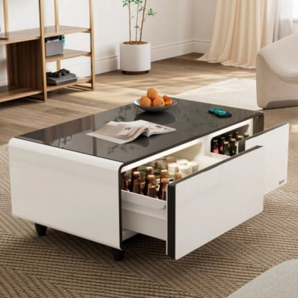 Умный кофейный столик с холодильником EUREKA TB90, White+Black_6