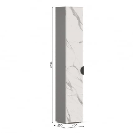 Шкаф 400 левый Вилена ЛД 138.120.000 Оникс Серый/Монте белый_4