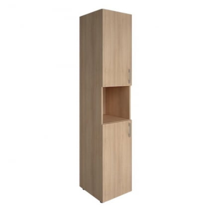 Стеллаж книжный закрытый с нишей без топа YALTA LT-SU 1.5R Снежная Платина_0