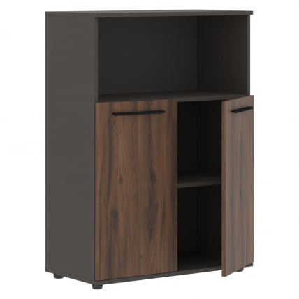 Шкаф с глухими малыми дверьми ЕДИС ЕМCС 85.3 Дуб Денвер темный Черный Мокко / EDIS EMCS_1