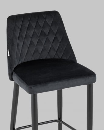 Стул полубарный Диего велюр Черный_7