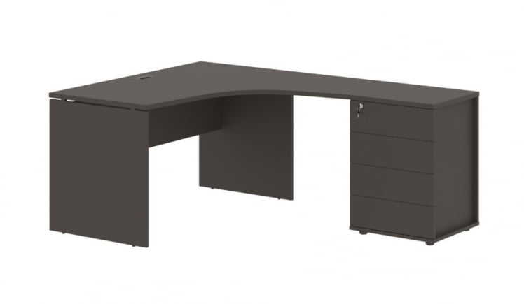 Стол эргономичный с тумбой правый EDIS EDCET 1518 R Мокко_0