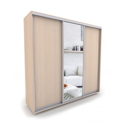 Шкаф-купе 3-х дверный Акцент-Сим ДЗ 1800х600 Дуб молочный_0