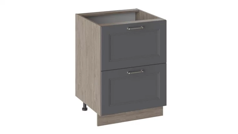 Шкаф напольный с 2-мя ящиками Одри Н2Я(Т)_72-60_2Я Дуб Сонома трюфель/Серый шелк_0