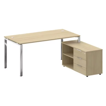 Стол рабочий руководителя с опорной тумбой левый METAL SYSTEM DIRECT БГ.СРТ-4.8 Пр Акация Лорка_0